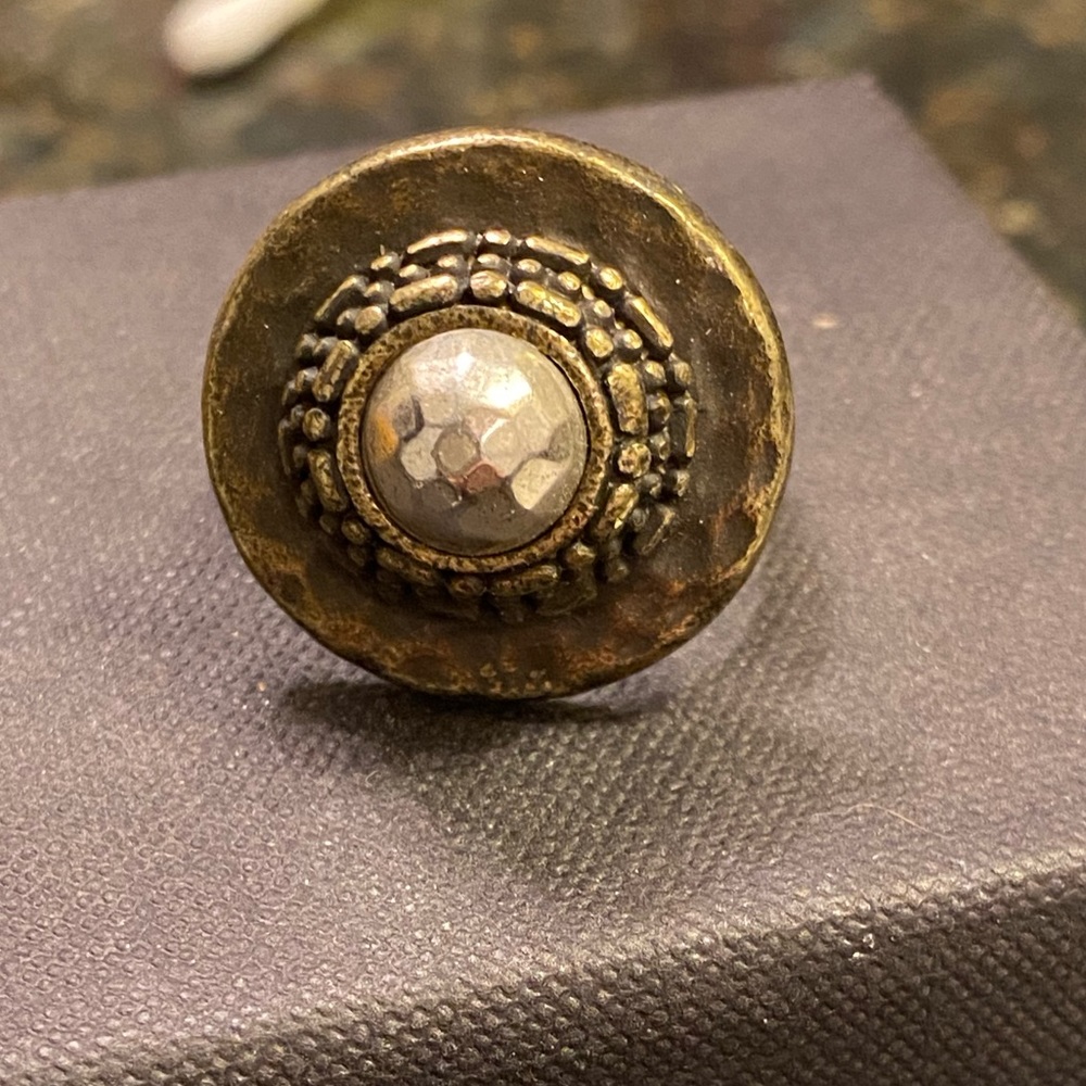 Vintage Brass and Silver-Tone Ring